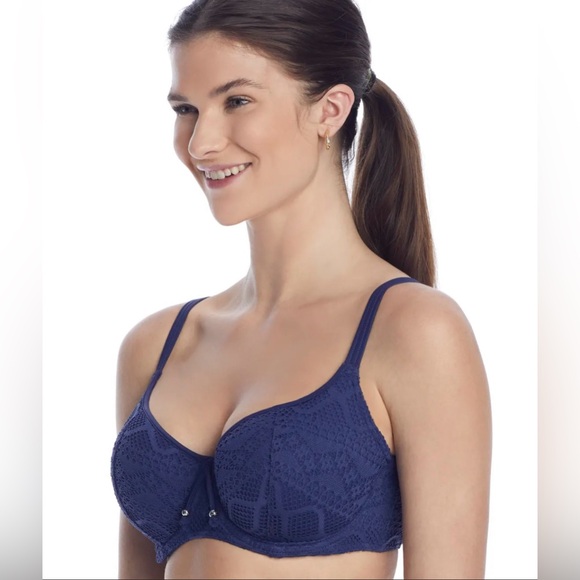 Freya Sundance Sweetheart Bikini Top - Denim Blue - 32G - excellent like new - Picture 2 of 9